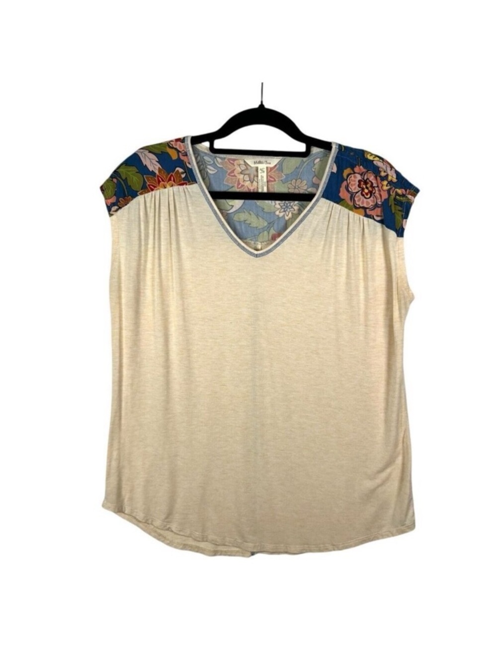 Matilda Jane MJ Women's Heart to Heart Floral Cap Sleeve Tunic Top Tee Sz Medium